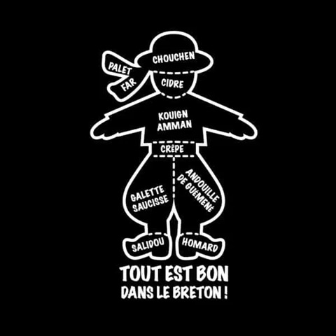 "Tout est bon dans le breton" ! On retrouve évidemment la mention chouchen sur la tête de l'illustration