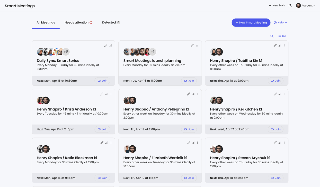 Reclaim AI smart meetings setup