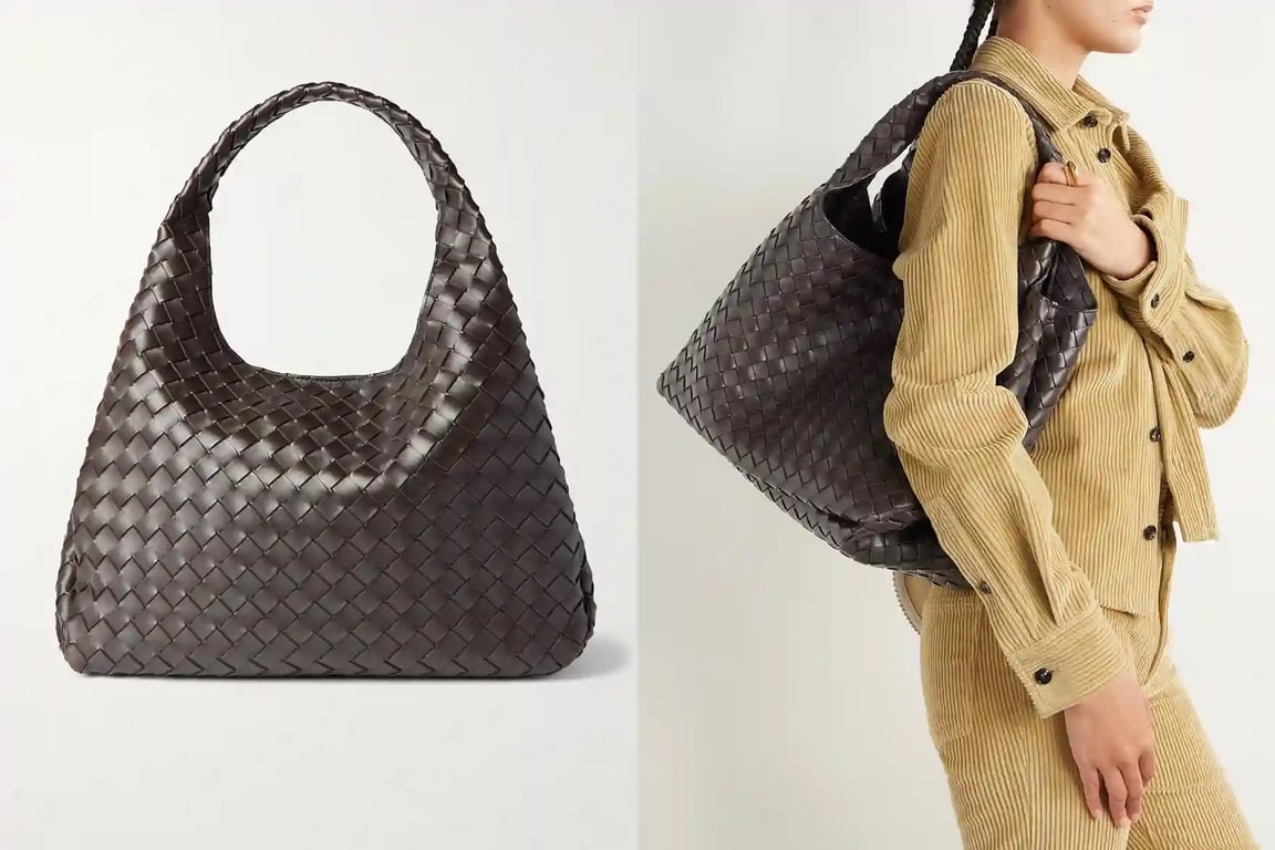 보테가 베네타 캄파나 라지 인트레치아토 레더 숄더백