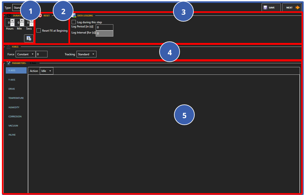 Standard Individual step modification window