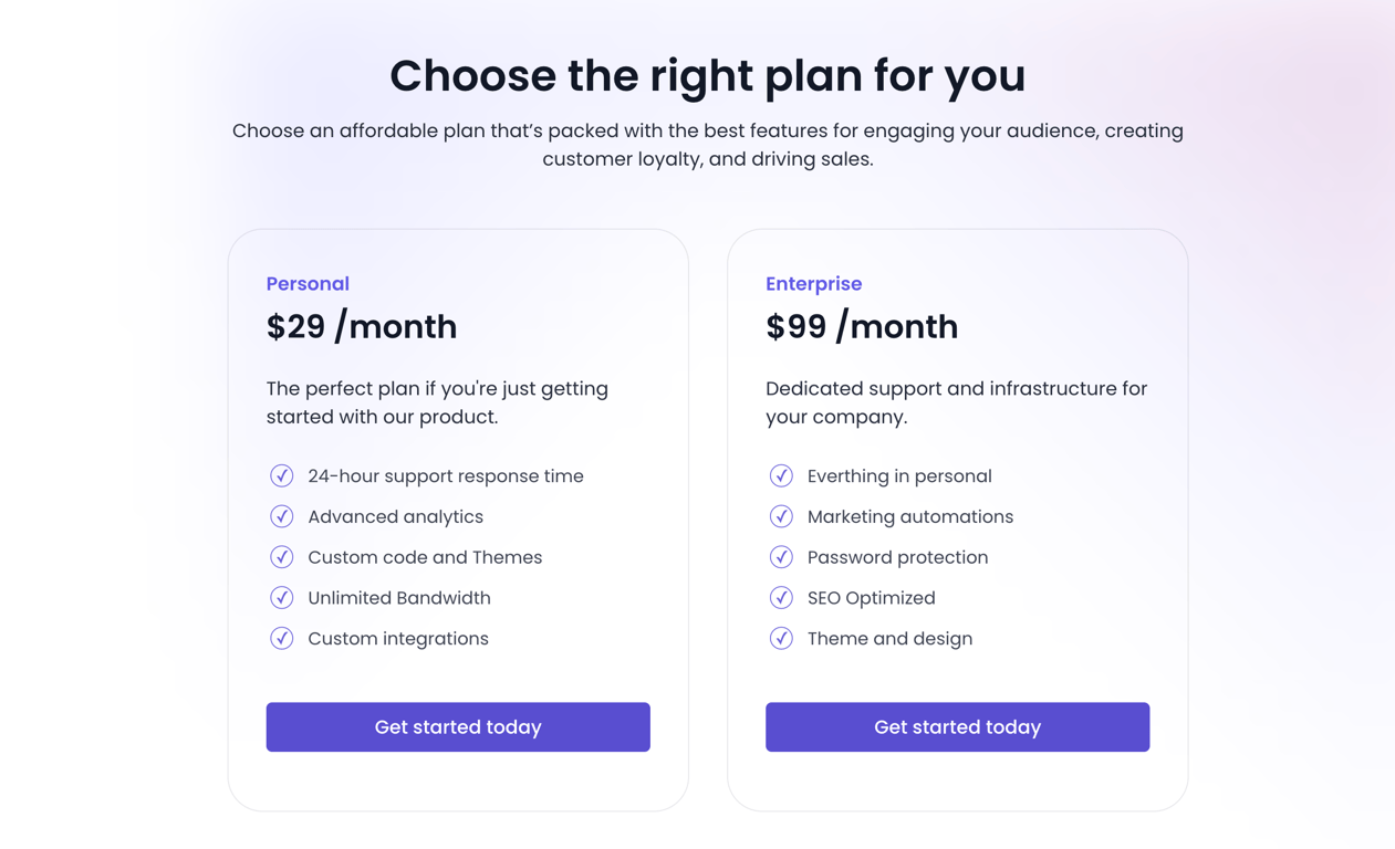 2. Two tiers gradient