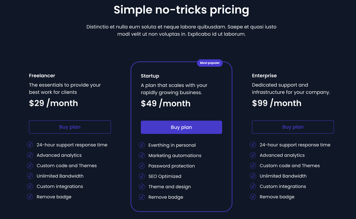 7. Three tiers with bg dark