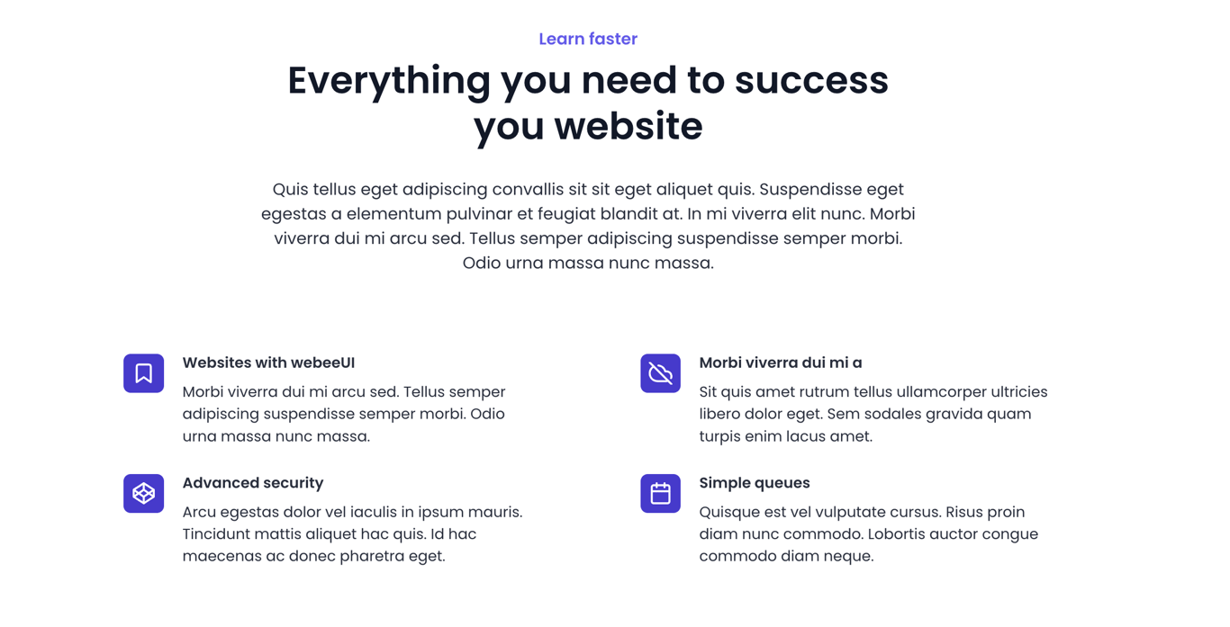 2. Centered 2x2 section