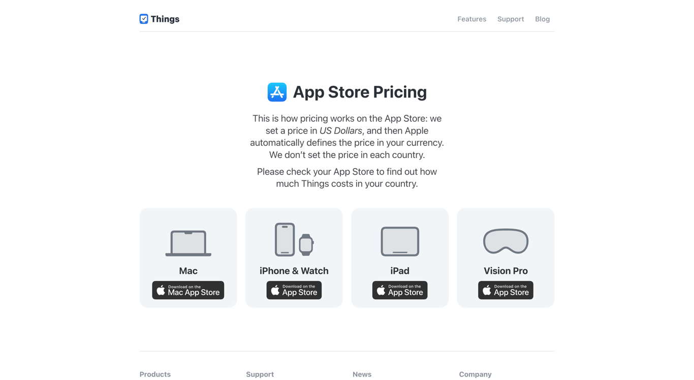 Things3 Pricing detail
