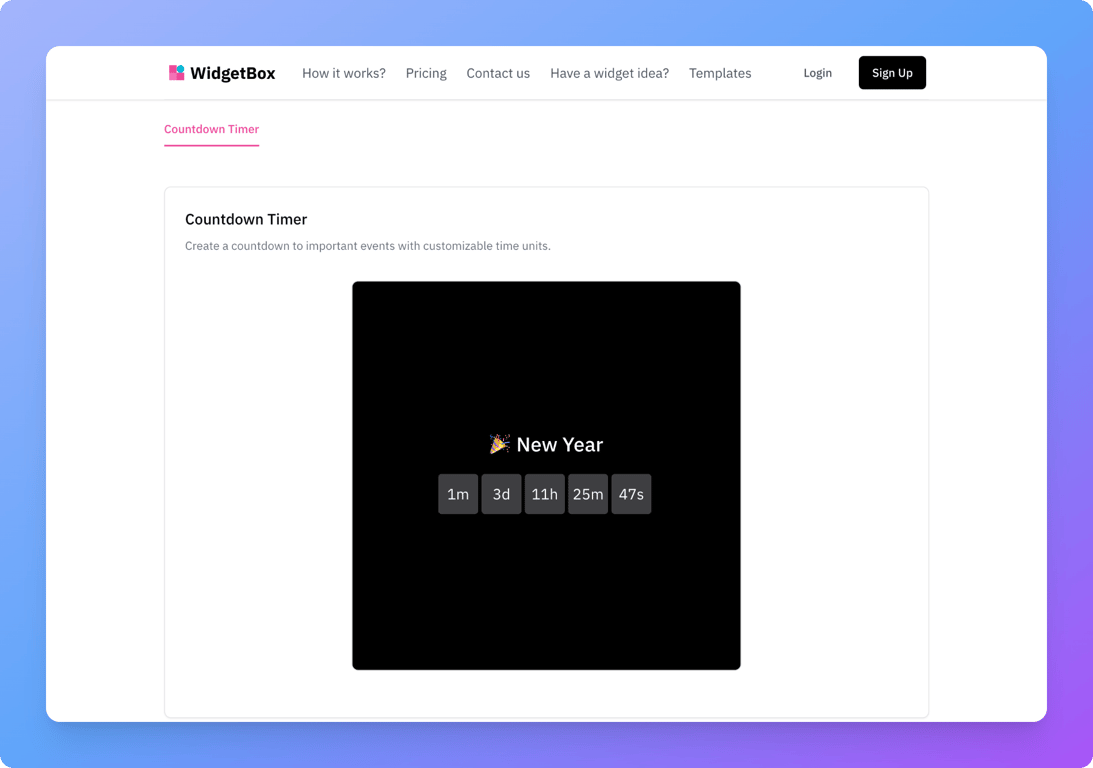 WidgetBox Count Widget
