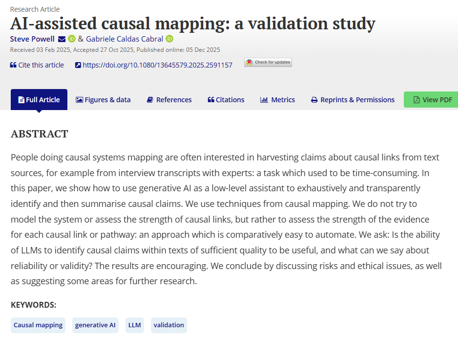 Can we trust AI as a causal mapping assistant? Our new validation study