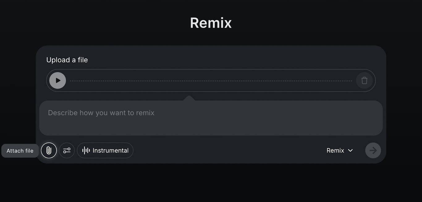 How to remix a track inside the AI music maker