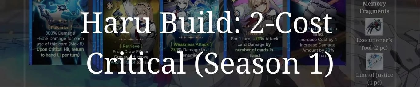 Haru Build: 2-Cost Critical (Season 1) Hero Banner — CZN | Tiertactix