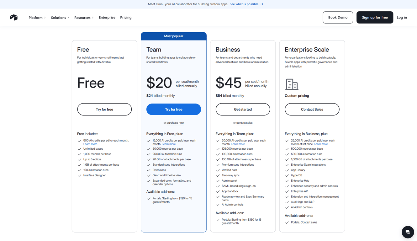 Airtable Pricing