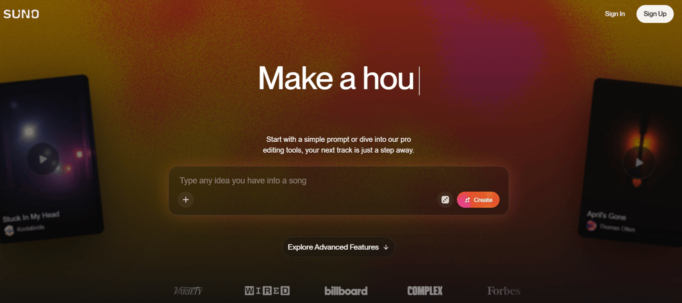 Suno – Fast Song Creation from a Simple Prompt