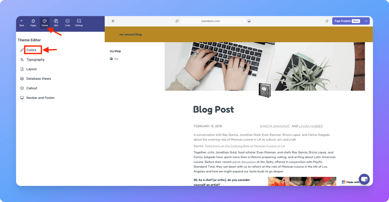 Bullet.so background color settings