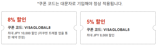 라쿠텐 트래블 VISA카드 할인코드