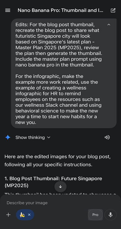 Refined outputs incorporating Singapore's Master Plan and HR wellness context
