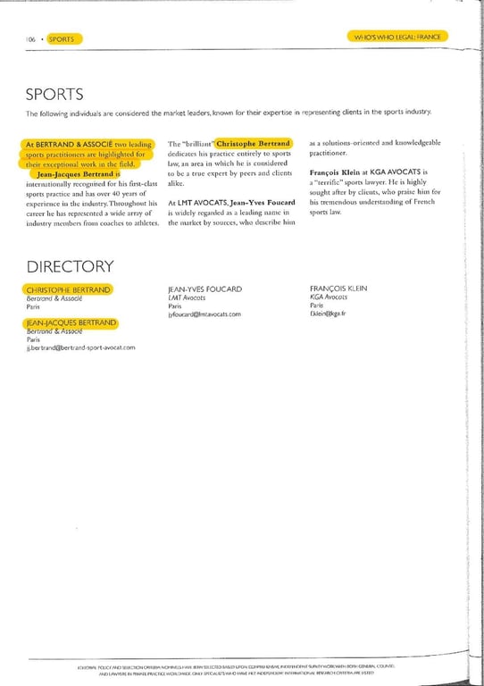 Cabinet d’avocat spécialisé en droit du sport