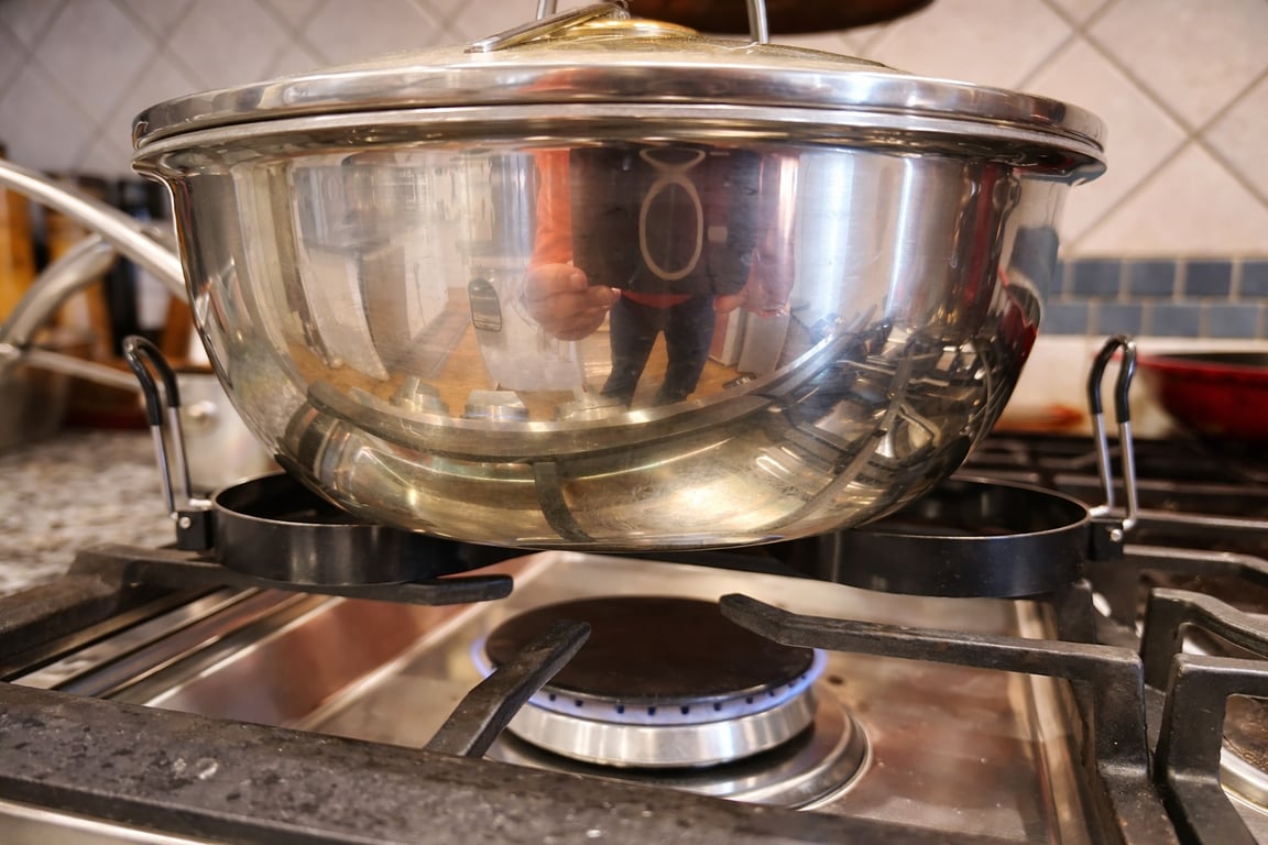 Flame tamers at work — gentle, even heat so the rice cooks steadily without scorching. Low and patient beats fast and burned every time.