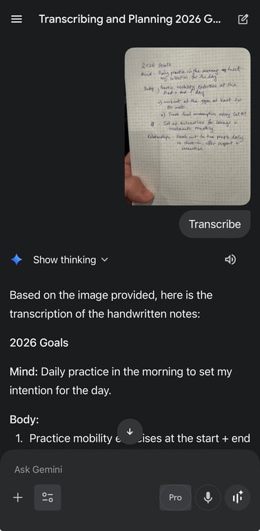 First prompt using Gemini
