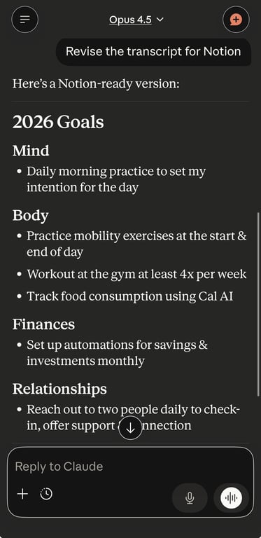 Follow-up prompt using Claude