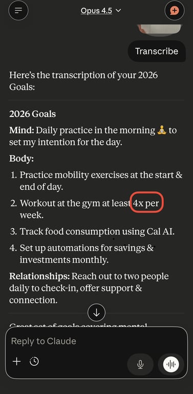 First prompt using Claude