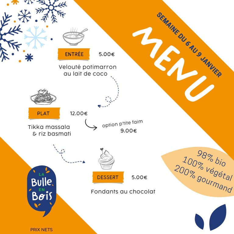 Menu 6 - 9 janvier 2026