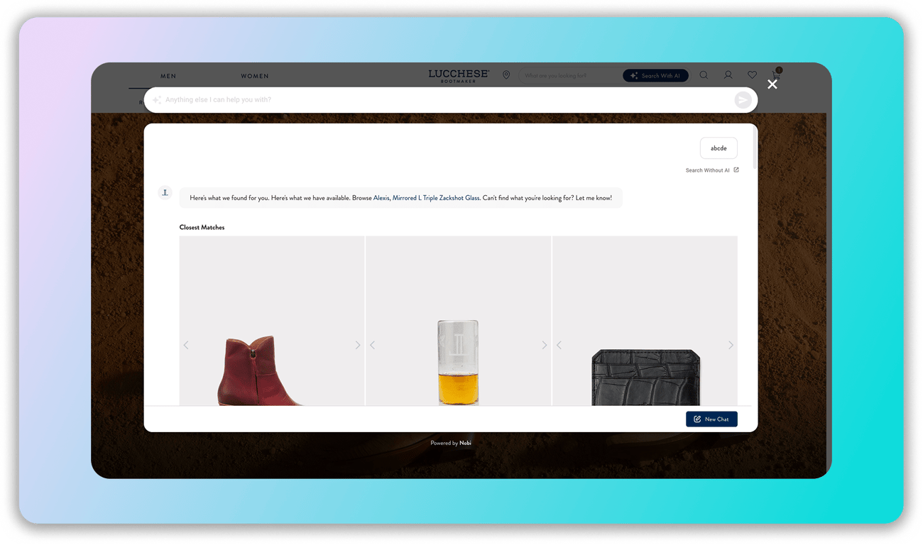 Nobi always shows results for simple searches, preventing your site’s visitors from hitting “dead ends”