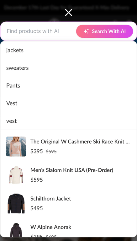 Mobile AI search bar