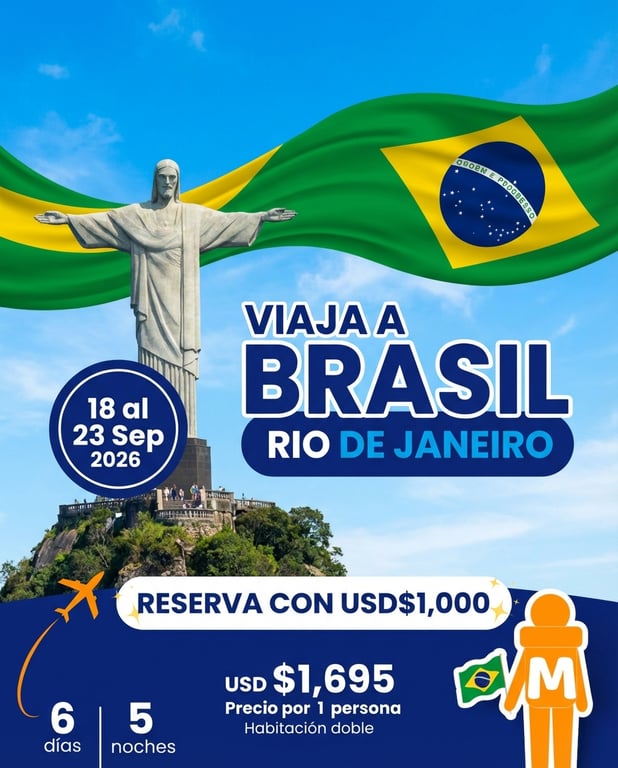Tour Brasil 2026 SIN VISA - 6 Días y 5 Noches 