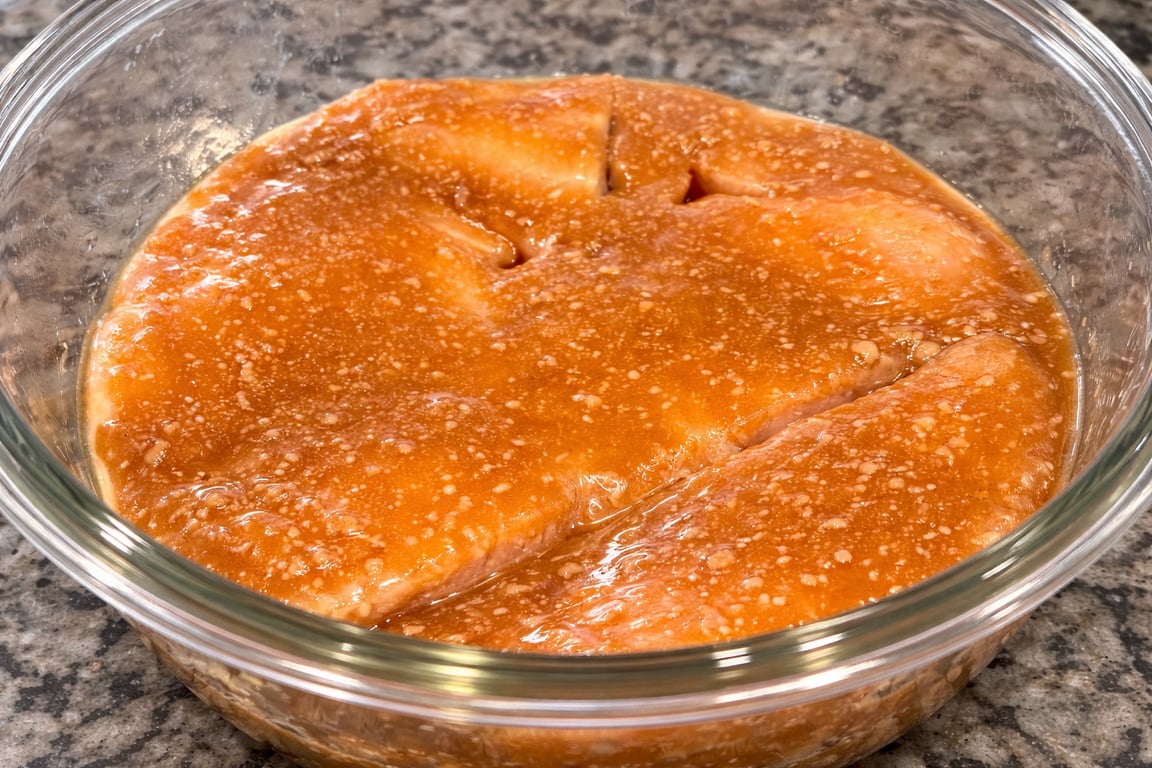 Chilean Sea Bass marinating. This seasoning goes well with rich fish like cod, salmon and sea bass. 