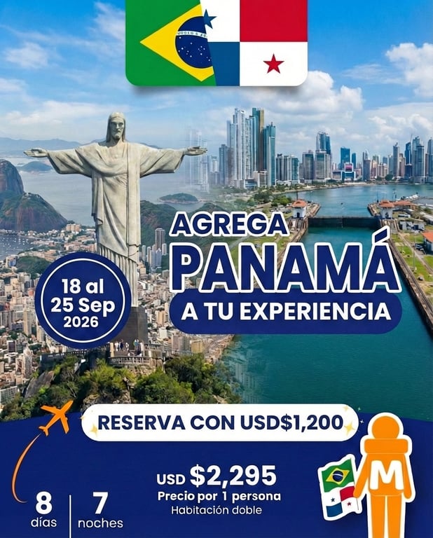 Tour Brasil + Panamá 2026 - 8 Días y 7 Noches 