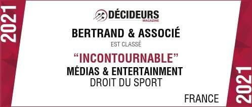 Classement "Décideurs Magazine" des meilleurs cabinets d'avocats en droit du sport