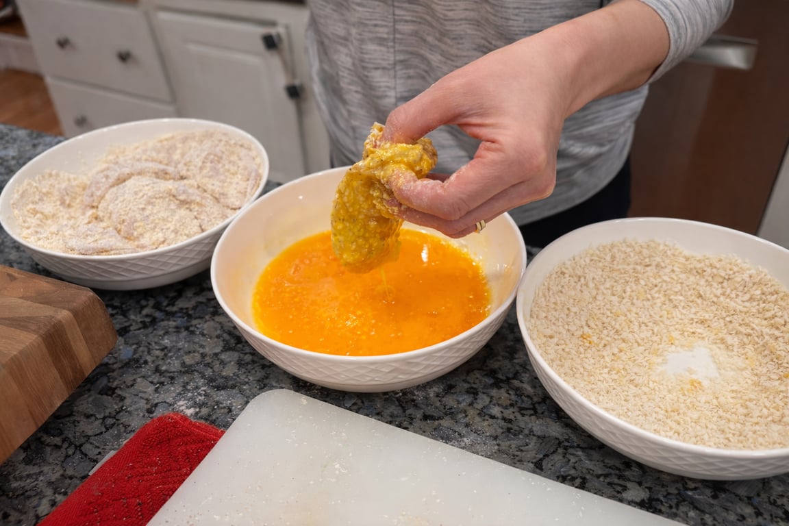 Flour → egg → panko. No shortcuts.