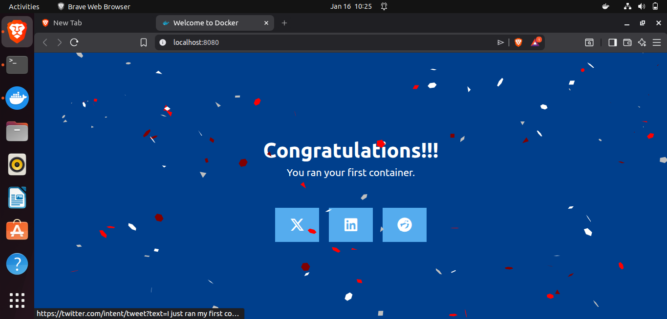 Container deployed successfully to port 8080.