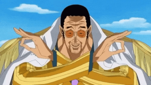 Kizaru(One Piece) atirando lazers de luz