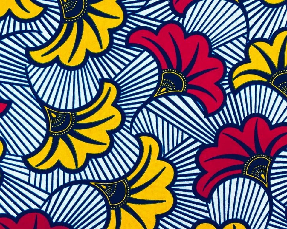 Famous African wax print of Fleurs de Mariage (Wedding flowers)