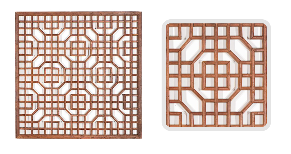 Chinese motif for a window or room divider