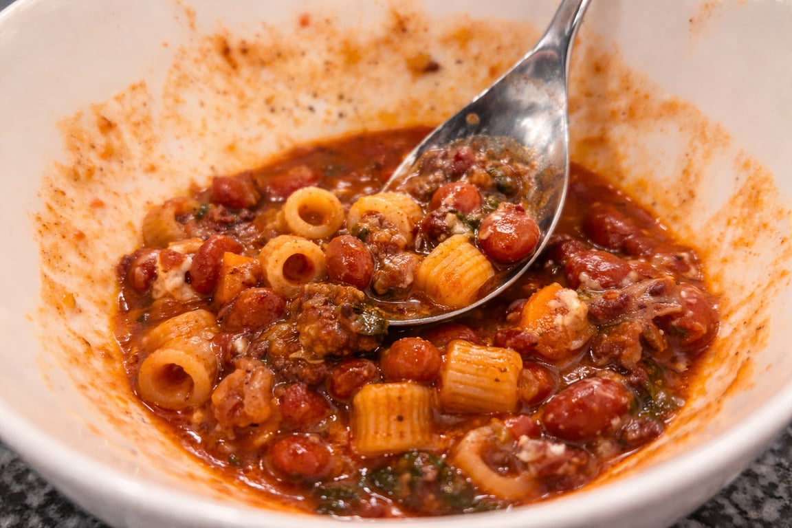 Hearty and deeply satisfying, it eats like a bowl of Italian chili — rich, spoonable, and filling in the best way.