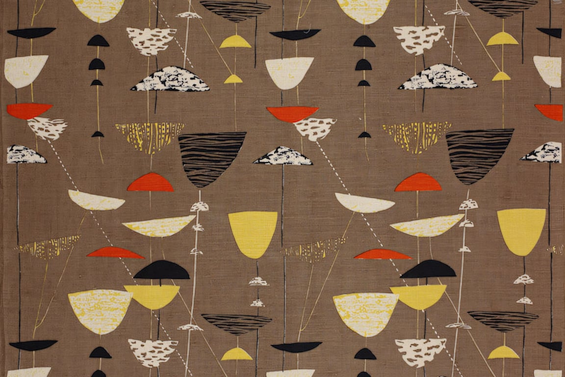 Calyx: a furnished fabric by Lucienne Day, 1950