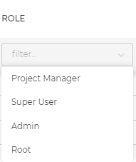 Roles in the "Users" window - Managers
