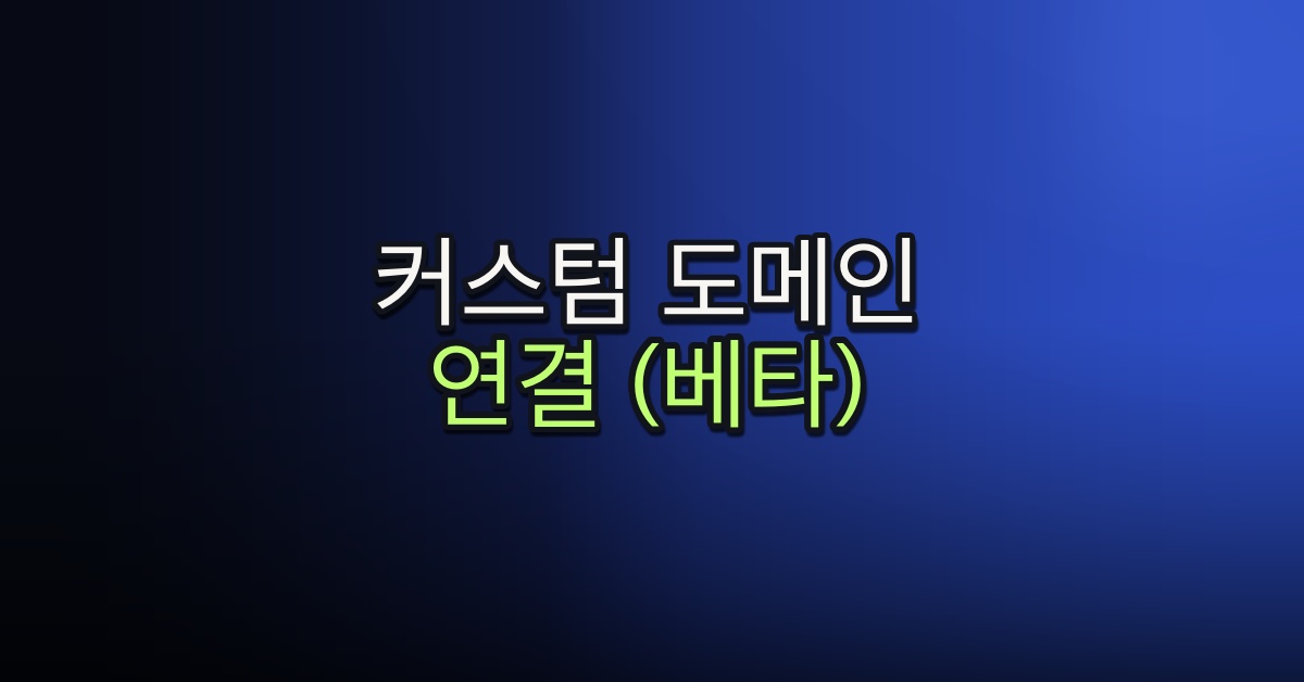 Part 4-11. 커스텀 도메인 연결 (베타)