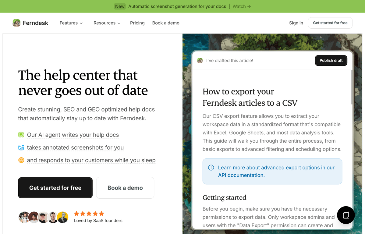 Ferndesk help center software