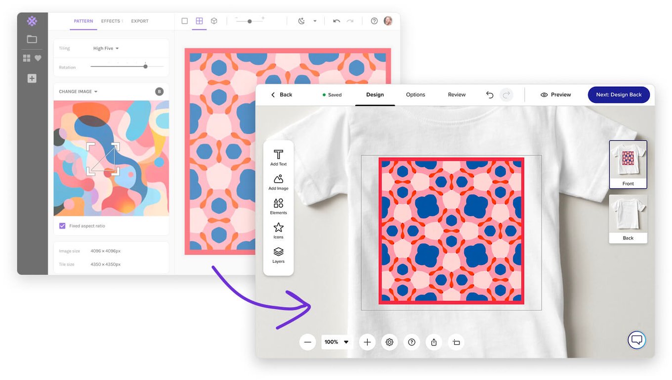 You can now go from design to shippable product in minutes with print-on-demand services (Repper & Zazzle shown here)