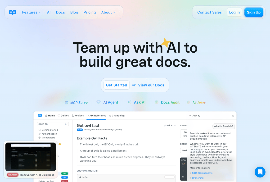 ReadMe API documentation platform
