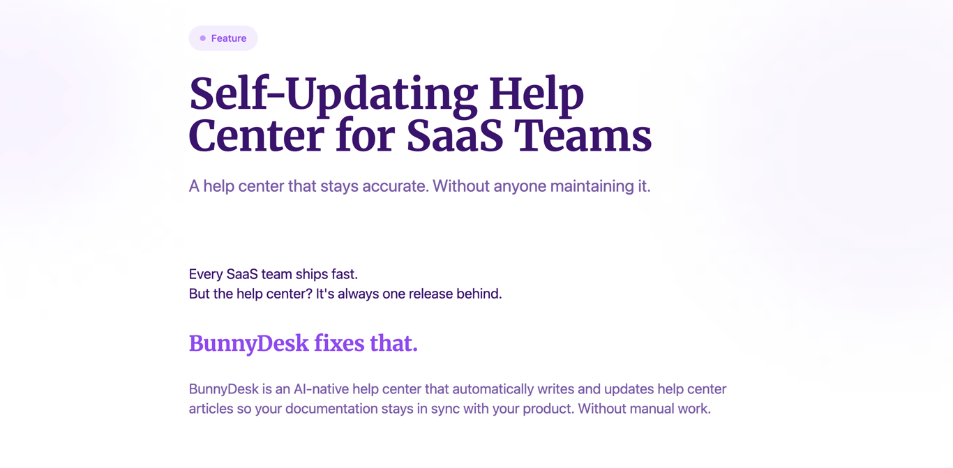 Self-updating help center