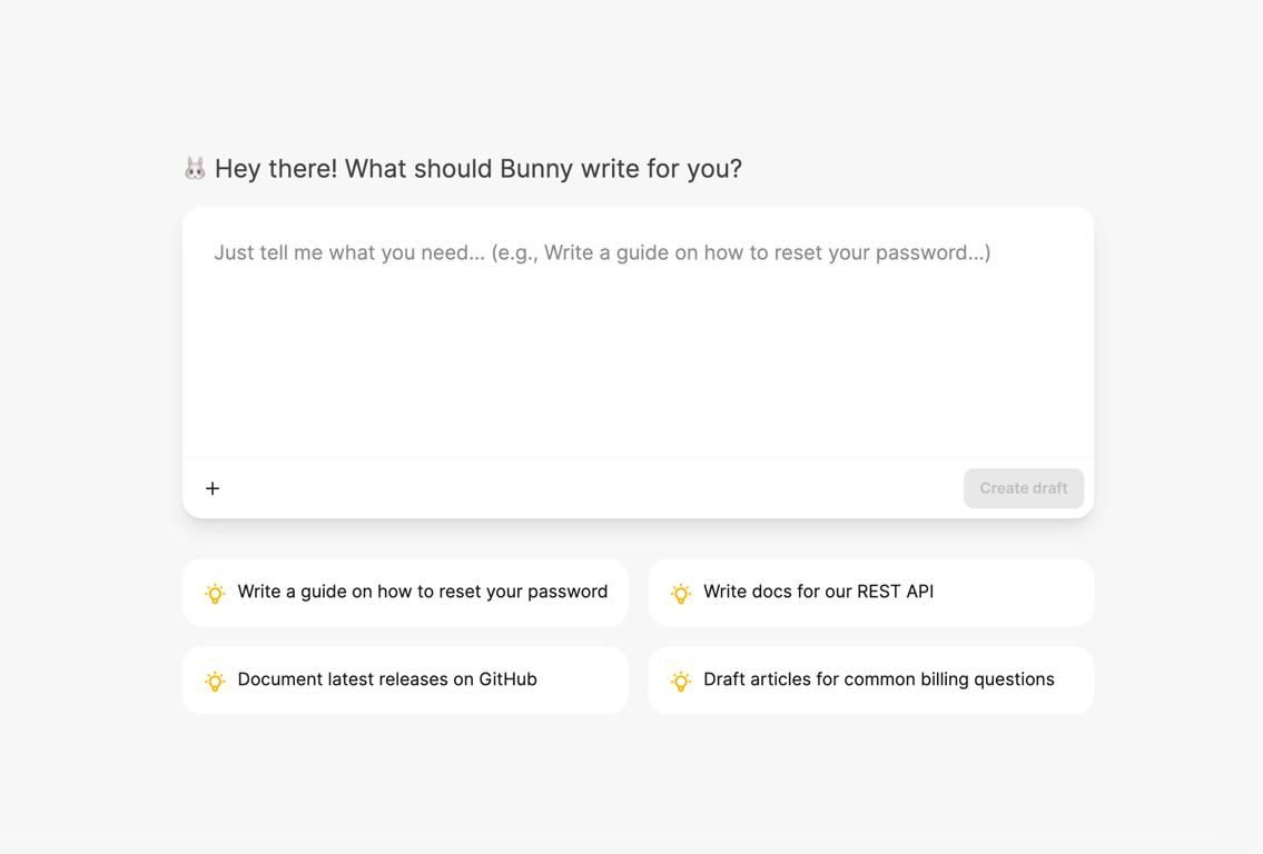 Bunnydesk AI draft editor