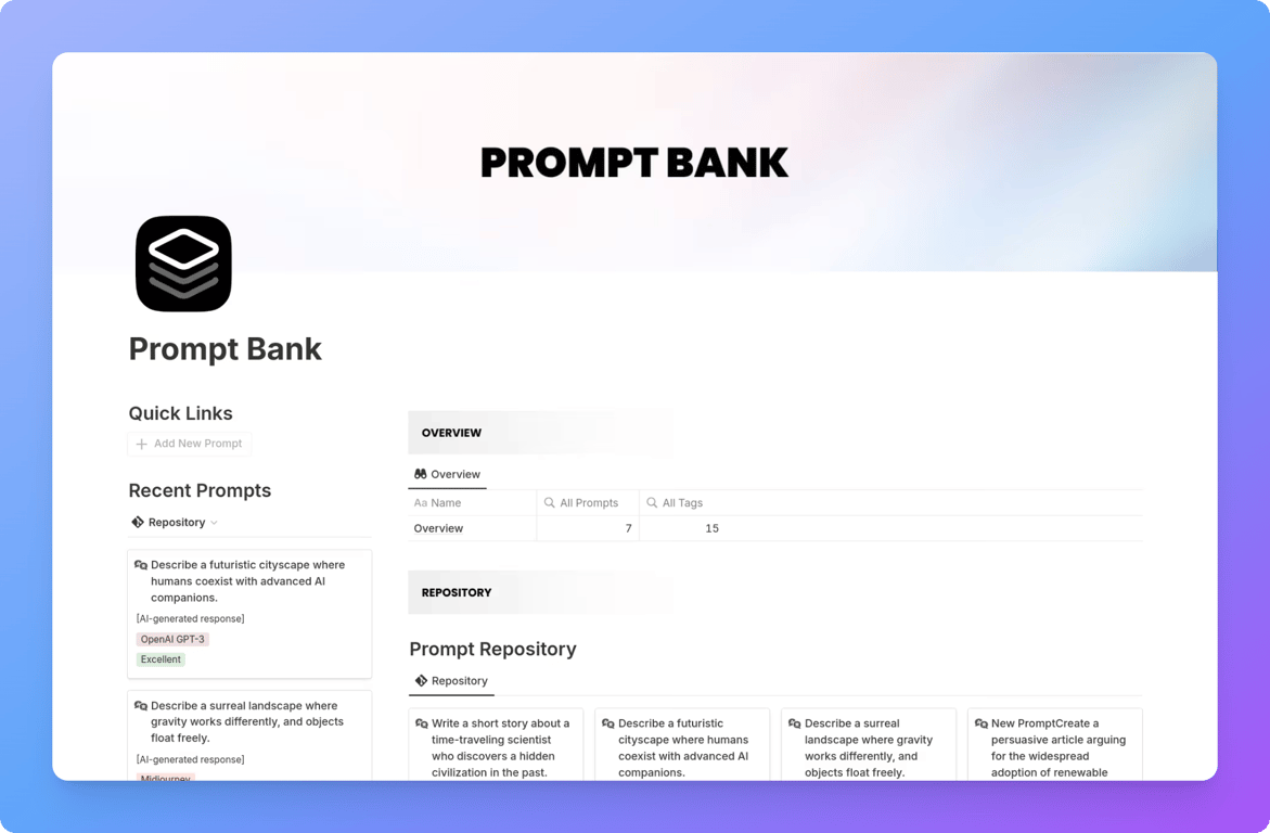 Prompt Bank database