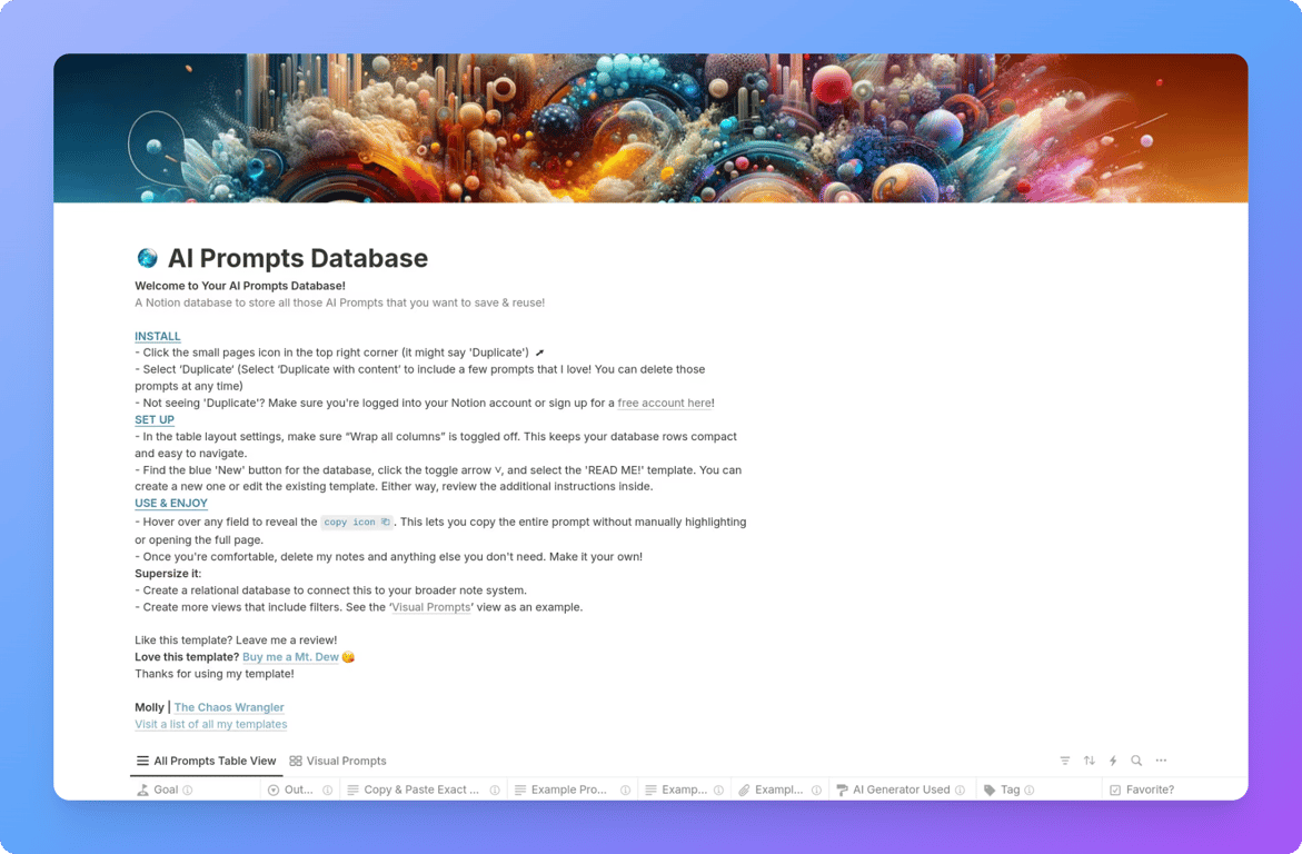 Centralized AI prompts database