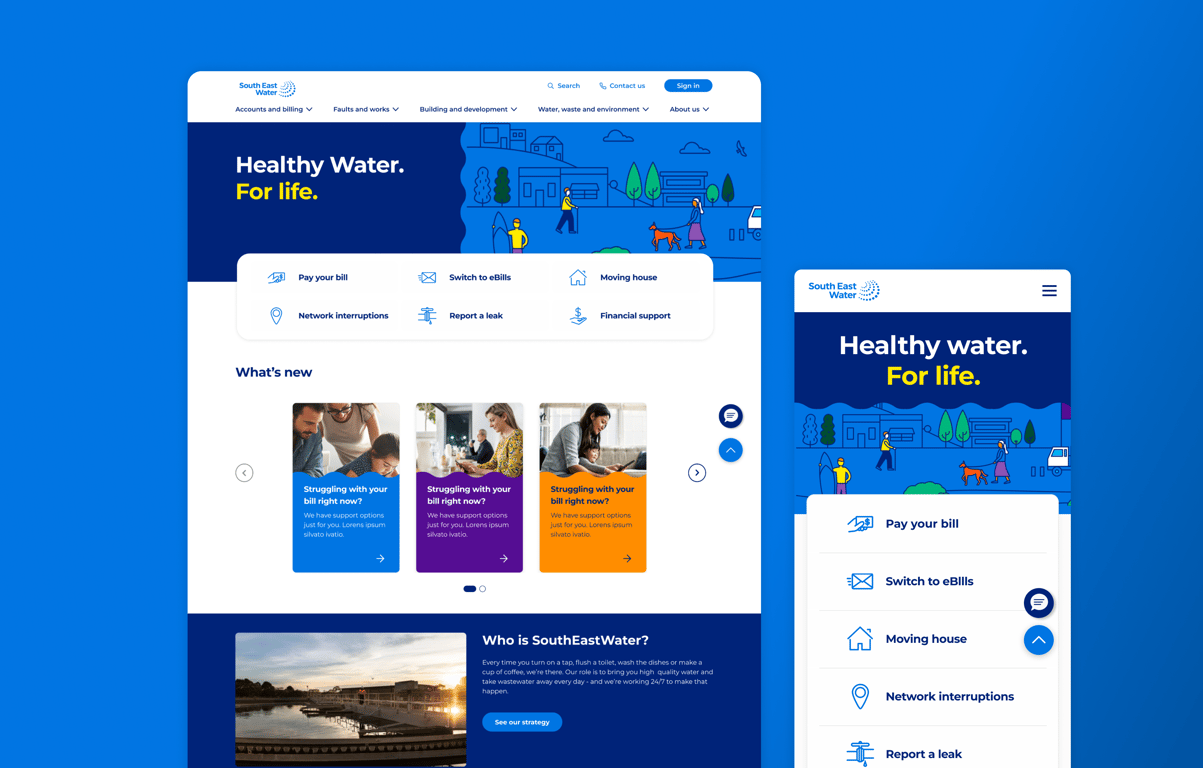 Water utility website redesign