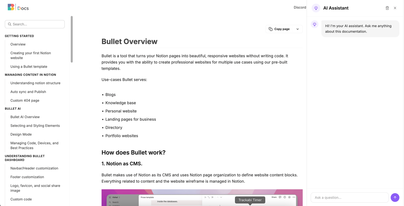 AI search answering customer questions in BunnyDesk help center