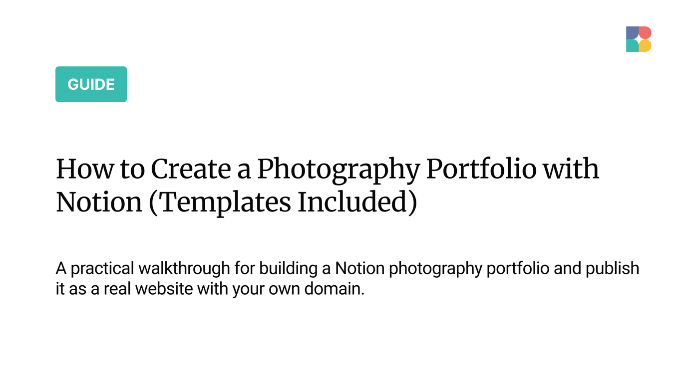 How to Create a Photography Portfolio with Notion (Templates Included)