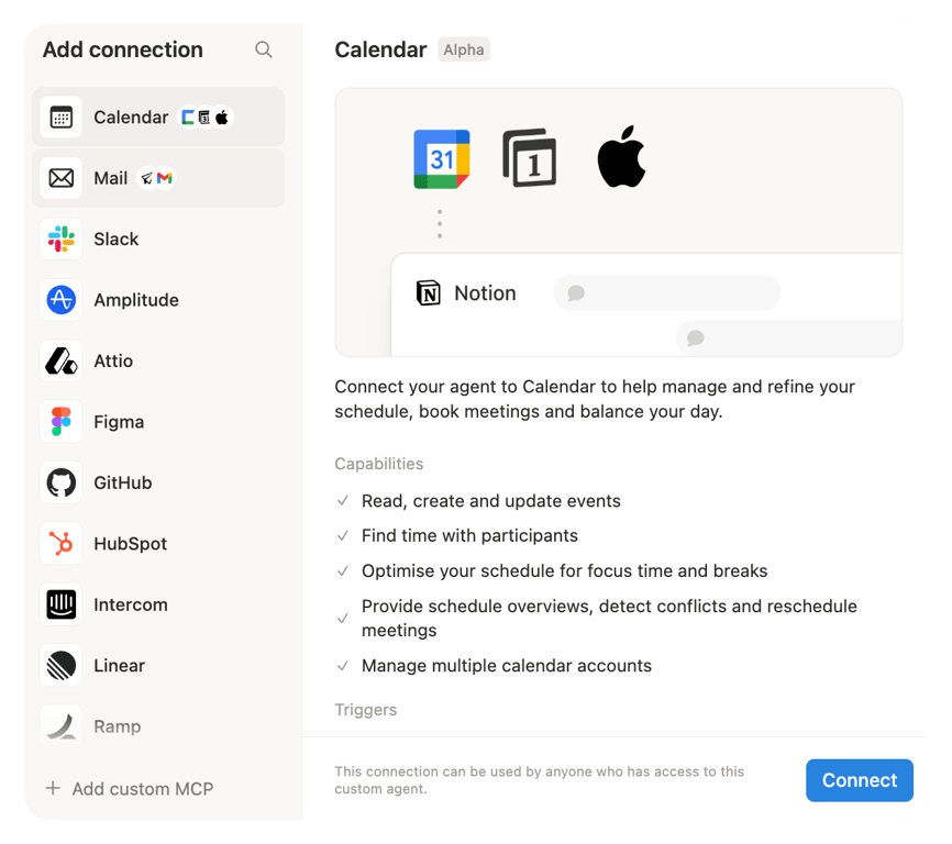 Custom Agents’ list of supported connectors at launch—plus custom MCP servers—is undoubtedly impressive, but still a far cry from Zapier’s 8,000+ official integrations