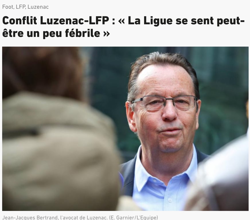 L'Équipe, 19 octobre 2020 : Conflit Luzenac-LFP : « La Ligue se sent peut-être un peu fébrile »